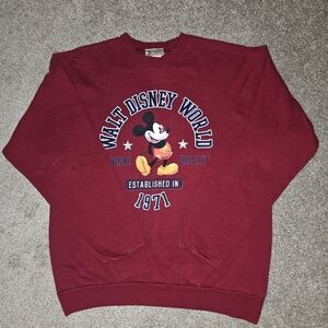 Disney Red Crewneck Sweater with Mickey Mouse